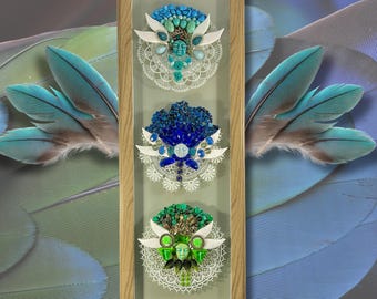 Beaded Mandala Framed Art: Mixed Media Mosaic Angel Decor