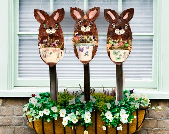 Bunny Garden Stake,Bunny Garden Art,Bunny Plant Stake,Bunny gift,Bunny decor,Garden art,Garden decor,Rabbit art,Rabbit garden art,Rabbit