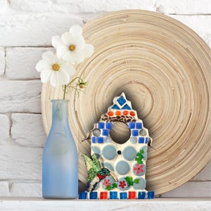 Birdhouse,Beaded Birdhouse,Birdhouse gift,Birdhouse Decor,Bird,Hummingbird gift,Hummingbird,Beaded art,Bead Art,Mosaic Art, Mosaic Birdhouse