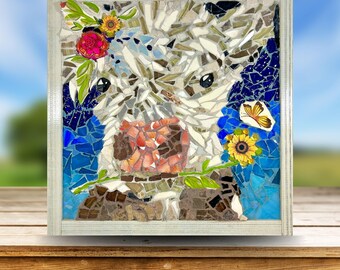 Cow Mosaic Wall Art: Farmhouse Kitchen Decor