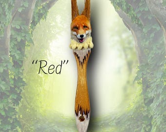 Whimsical Fox Art: Repurposed Paint Brush Animal Wall Decor