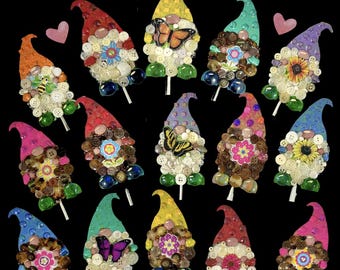 Beaded Gnome Plant Stake: Whimsical Garden Decor