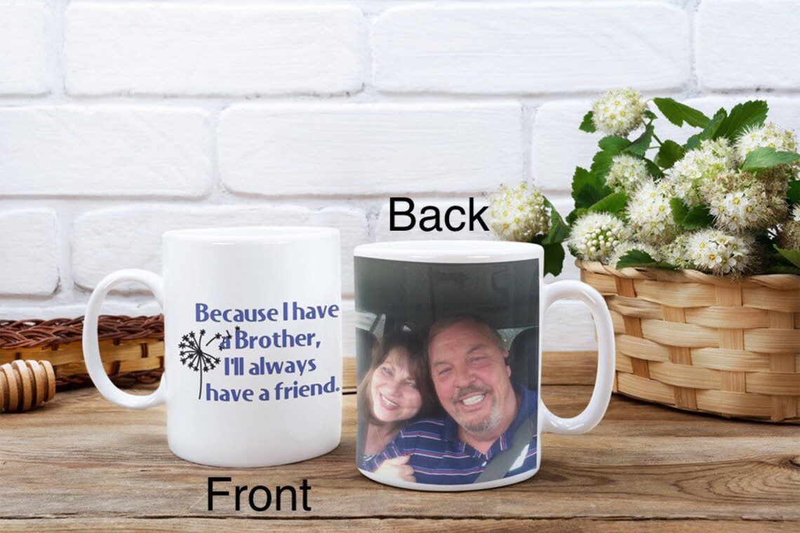 Personalized Brother photo coffee mug cup Etsy