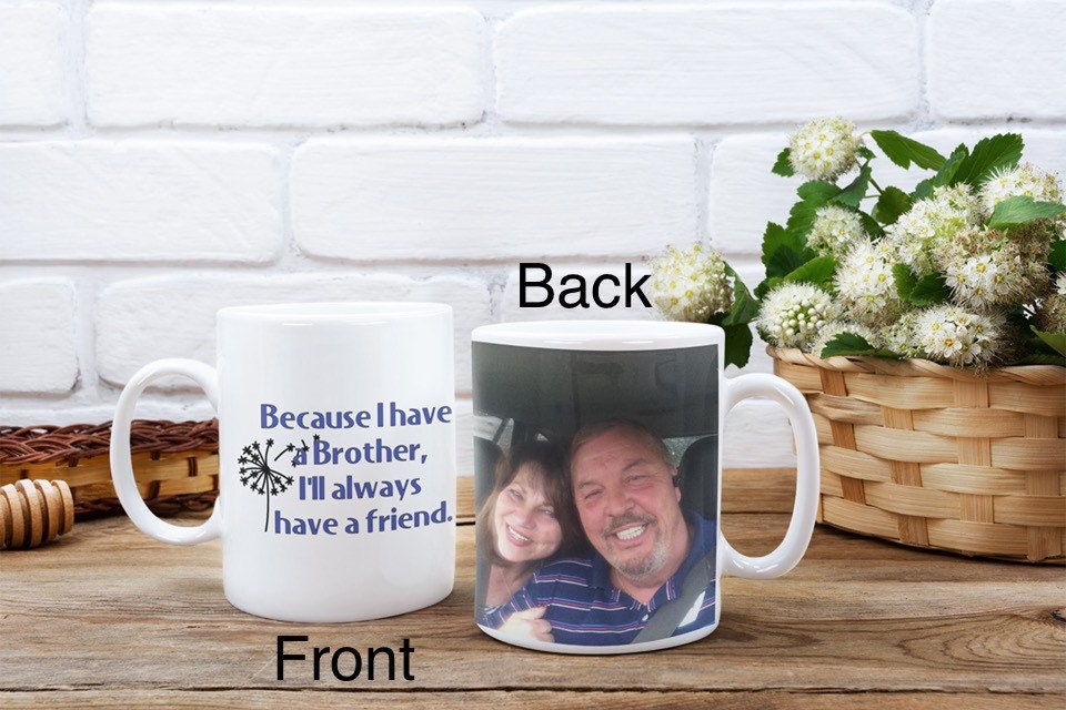 Personalized Brother photo coffee mug cup Etsy