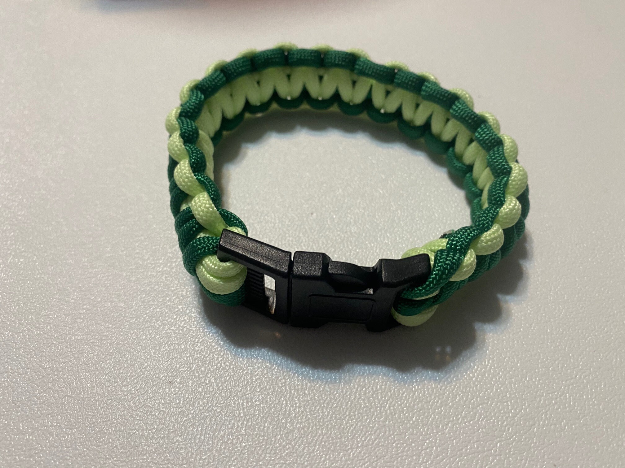 Paracord Bracelet Two Tone Dark Green and Glow in the Dark Etsy