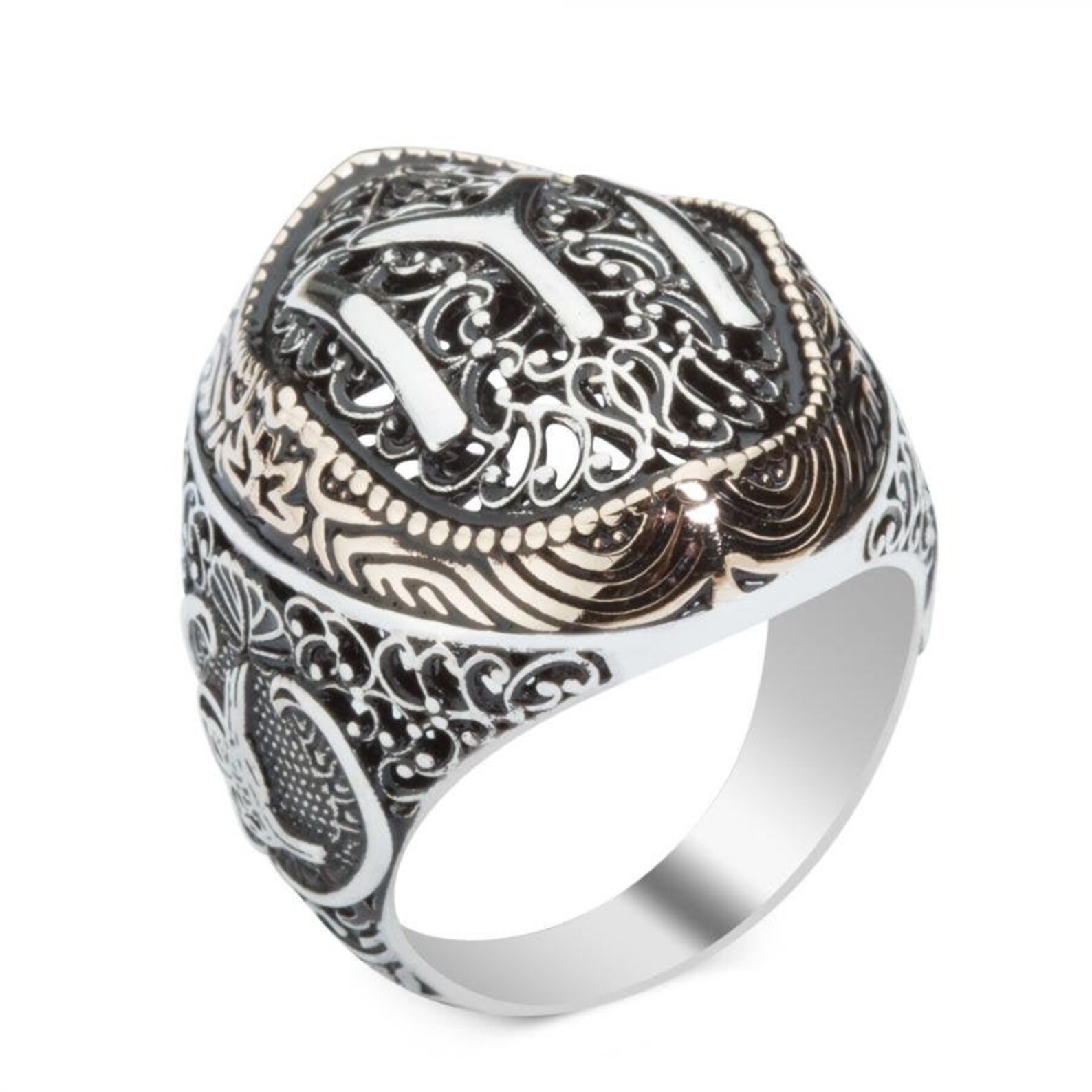 Turkish Kayı Symbol Ring 925 Sterling Silver Large Ring Etsy