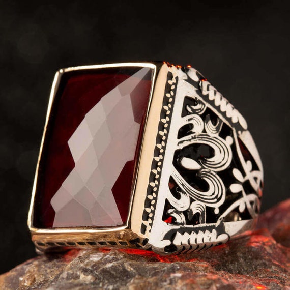 Red zircon ring sale