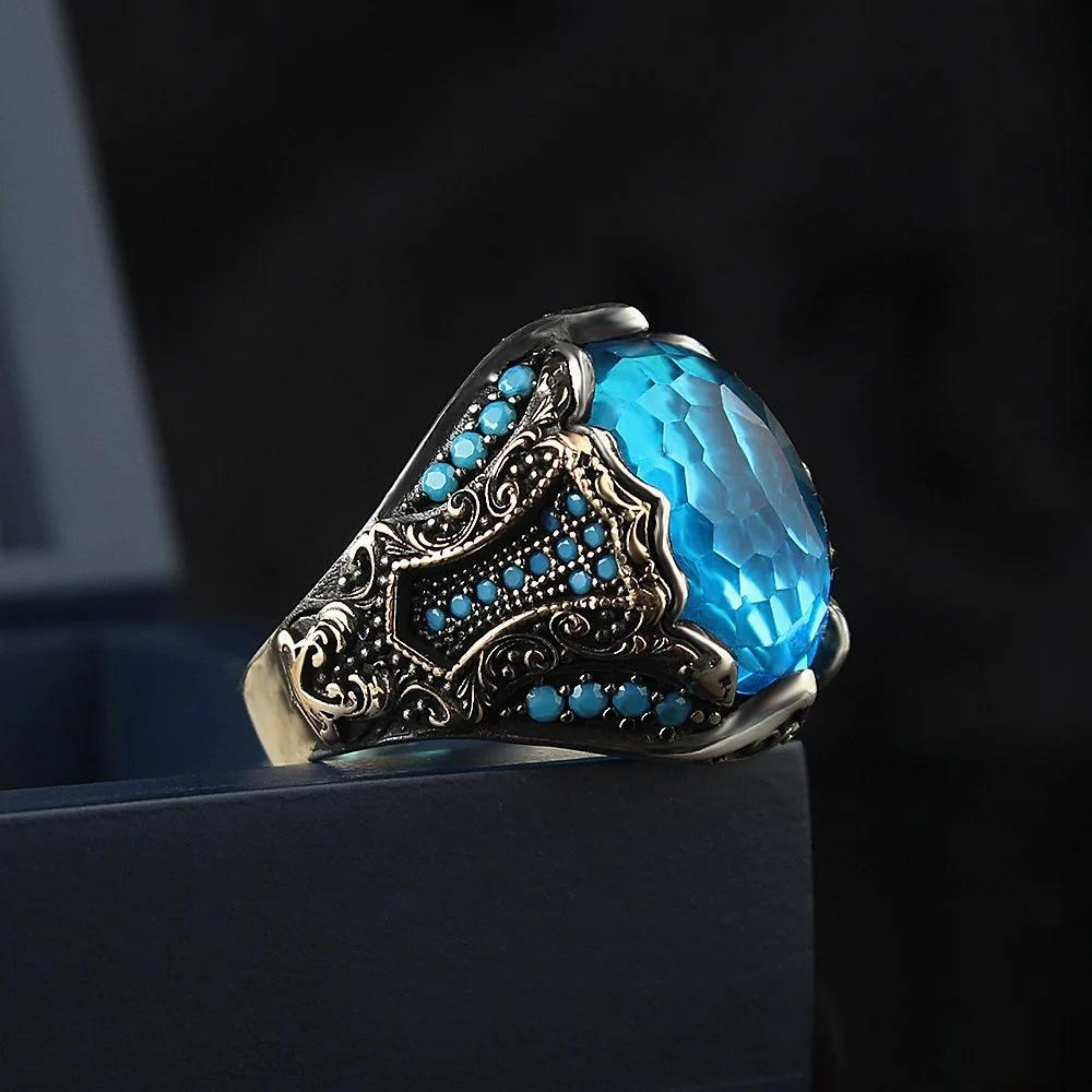 Aquamarine rings hotsell for men