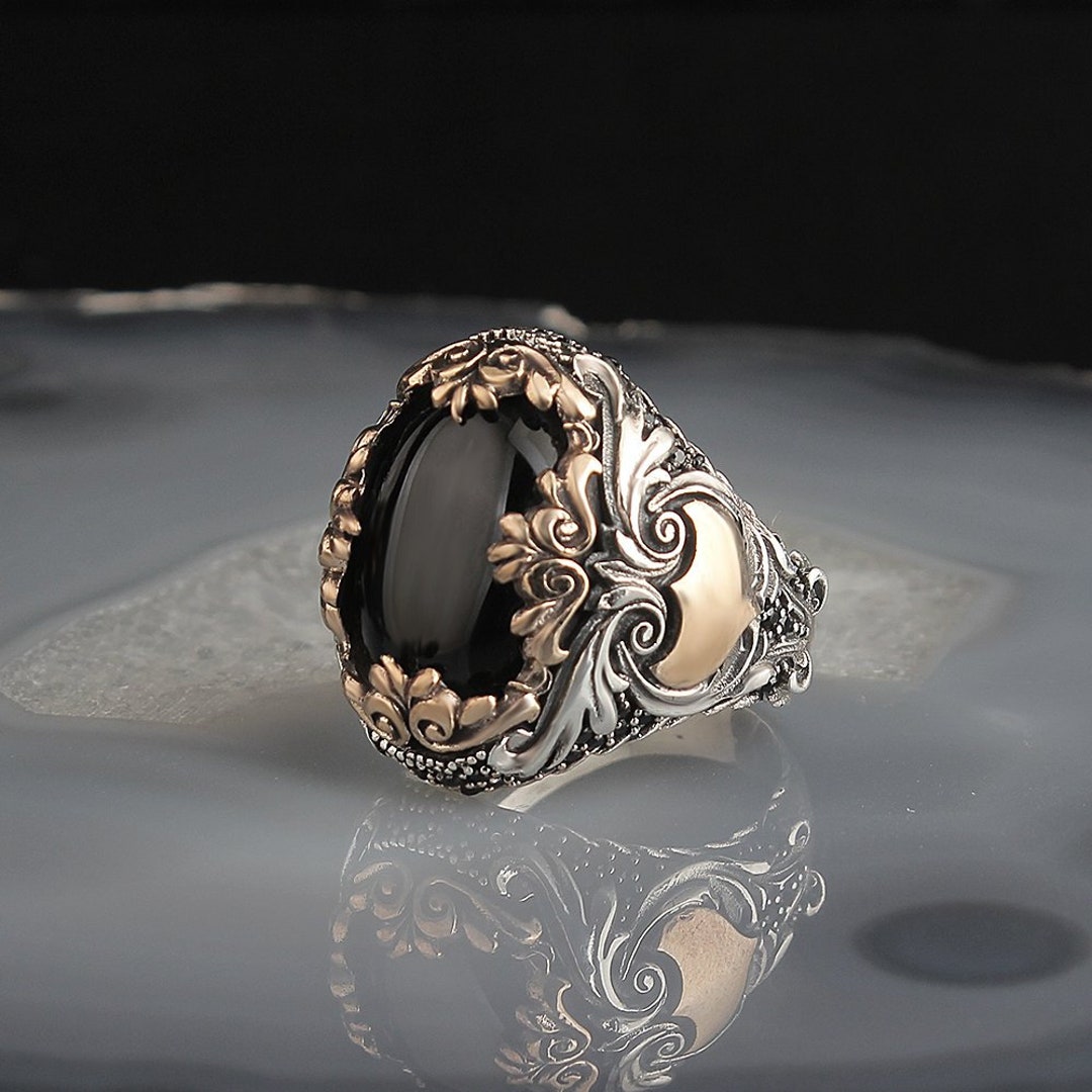 Onyx Stone 925 Sterling Silver Ring Fine Jewelry Fashion Rings - Etsy