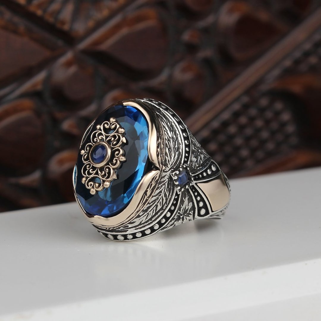 chimoda Mens Rings 925 Sterling Silver Jewelry Square Cut Black Onyx Stone  Men's Ring Striped Design (9) : Amazon.in: Fashion