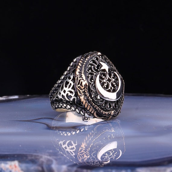 925 Sterling Silver Men Ring with Motif