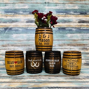 Whiskey barrel decorations. Personalized barrel. Wedding decor. Party decor. Gift for him. Whiskey lover gift.