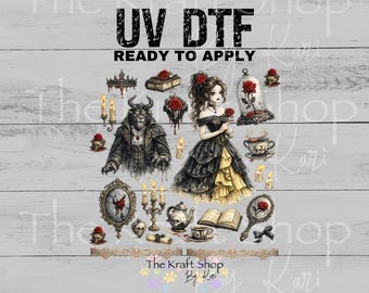 UV DTF Gothic Belle elements mixed media bundle of decals Element sheet 10x10 decal #7673