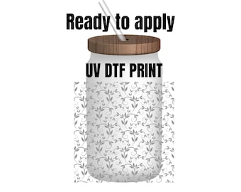 UV DTF Sticker print. Ready to apply! Vine swirl element sheet. Flower vines wrap decal, tumbler decal. UV wrap for glass can tumbler. #5135