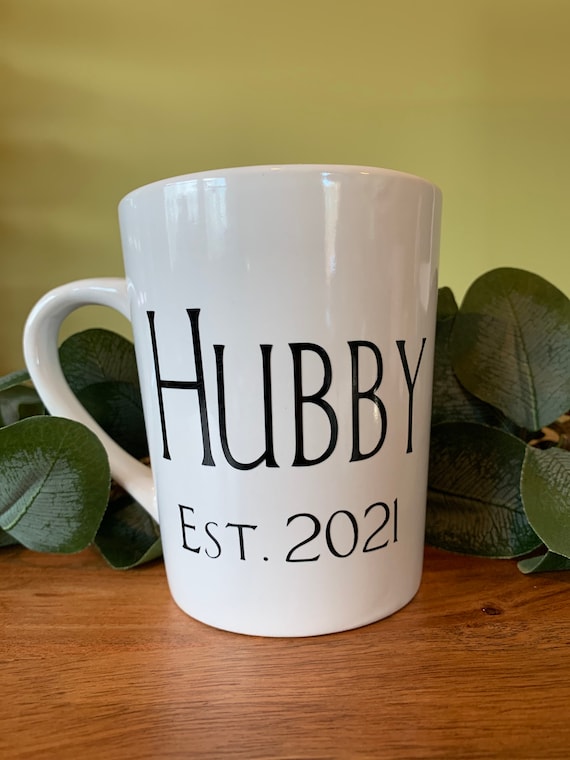 Something Different Hubby & Wifey Ceramic Mug Set Personalize Date  