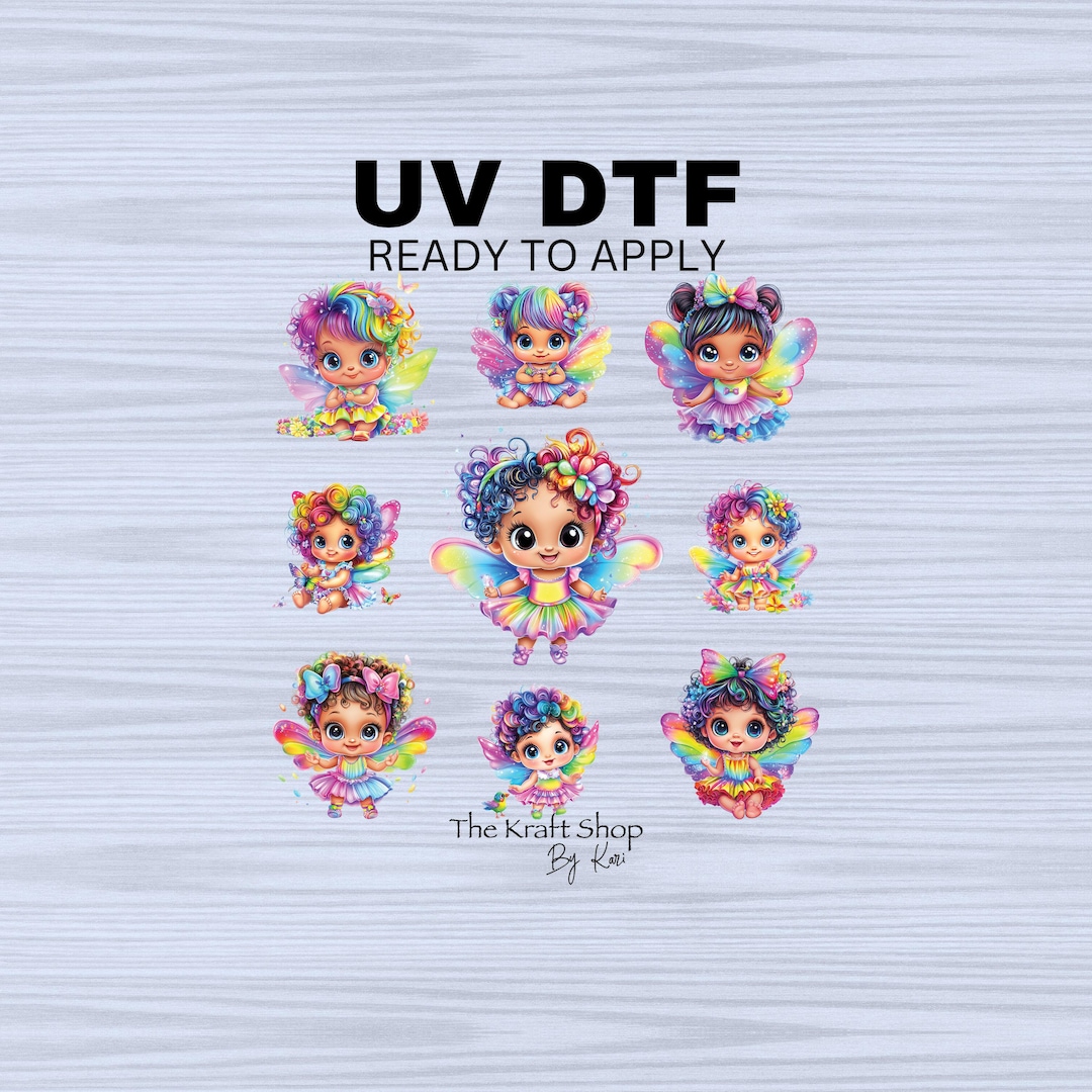 UV DTF Sticker Print. Rainbow Fairies Baby Fairy Element Bundle of ...