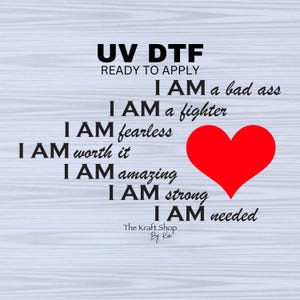 UV DTF Sticker print. I am a bad ass motivational I am amazing sticker tumbler decal. #4395