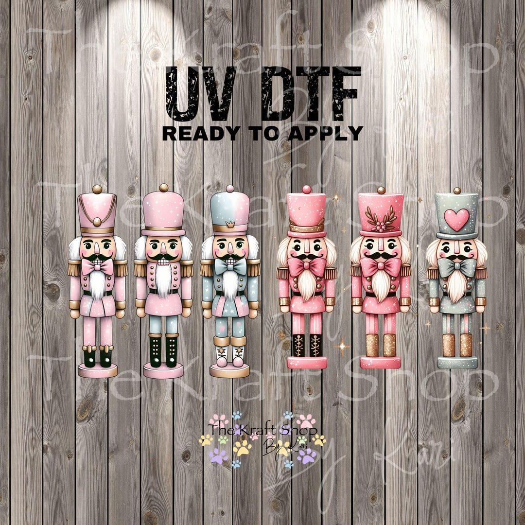 UV DTF Sticker Print Nutcrackers Retro Pink and Blue Decal, Tumbler ...