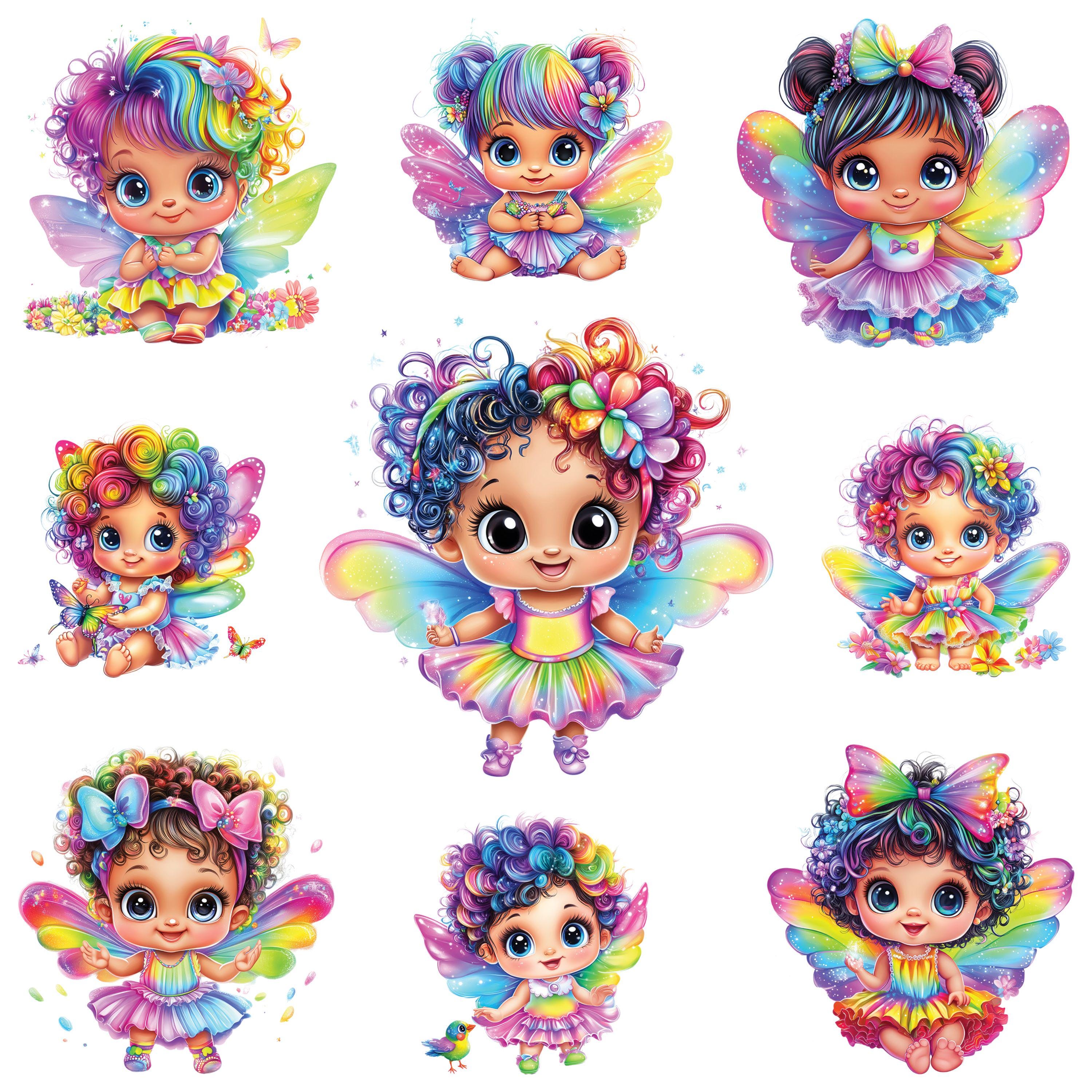 UV DTF Sticker Print. Rainbow Fairies Baby Fairy Element Bundle of ...