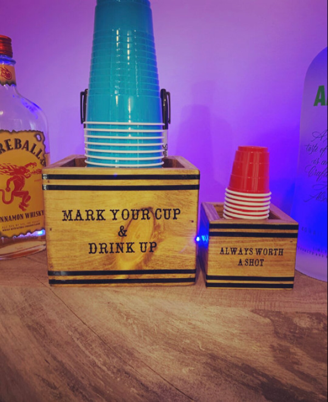 Personalized Solo Cup Holder Set of Two. Mark Your Cup and Drink up or