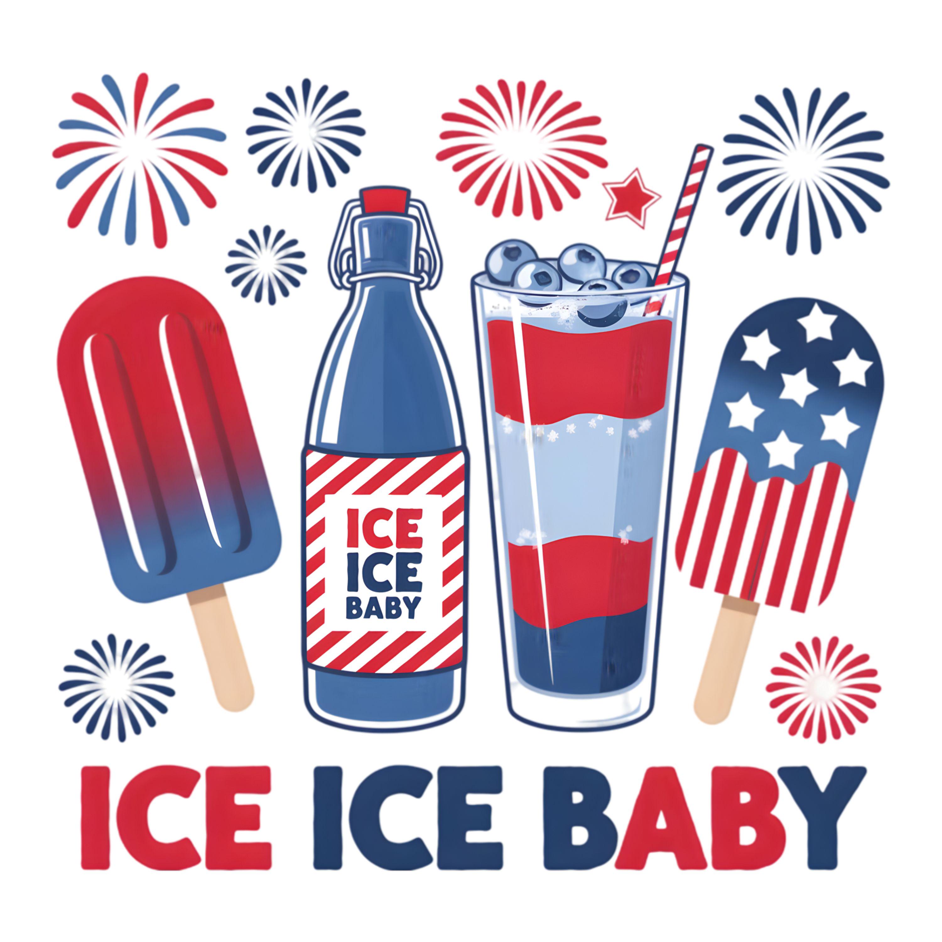 Popsicles Decal UV DTF Sticker Print. Ice Ice Baby 4th of July Popsicles Fireworks ...