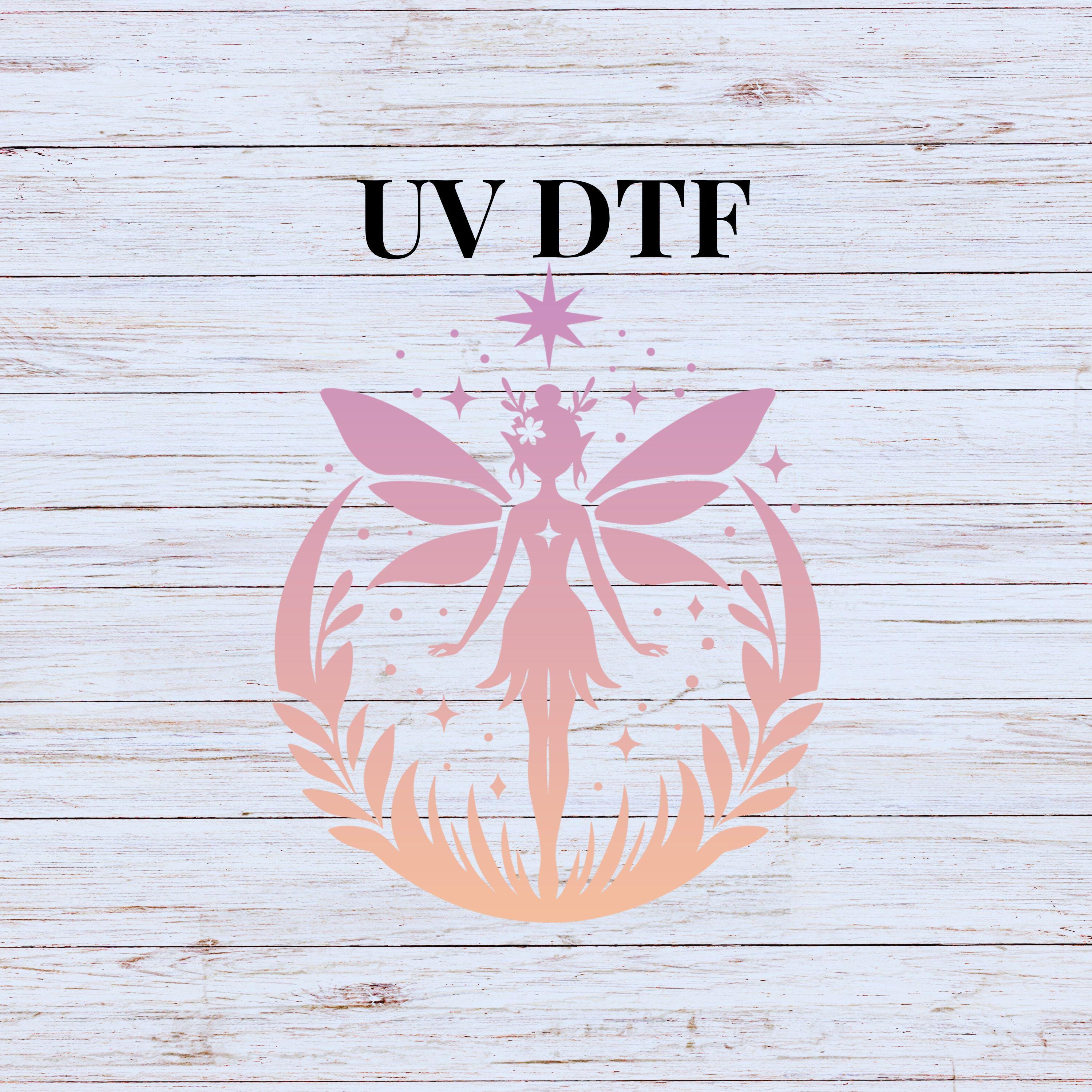 UV DTF Sticker Prints. Celestial Fairy Gradient Pink and Orange Decal ...