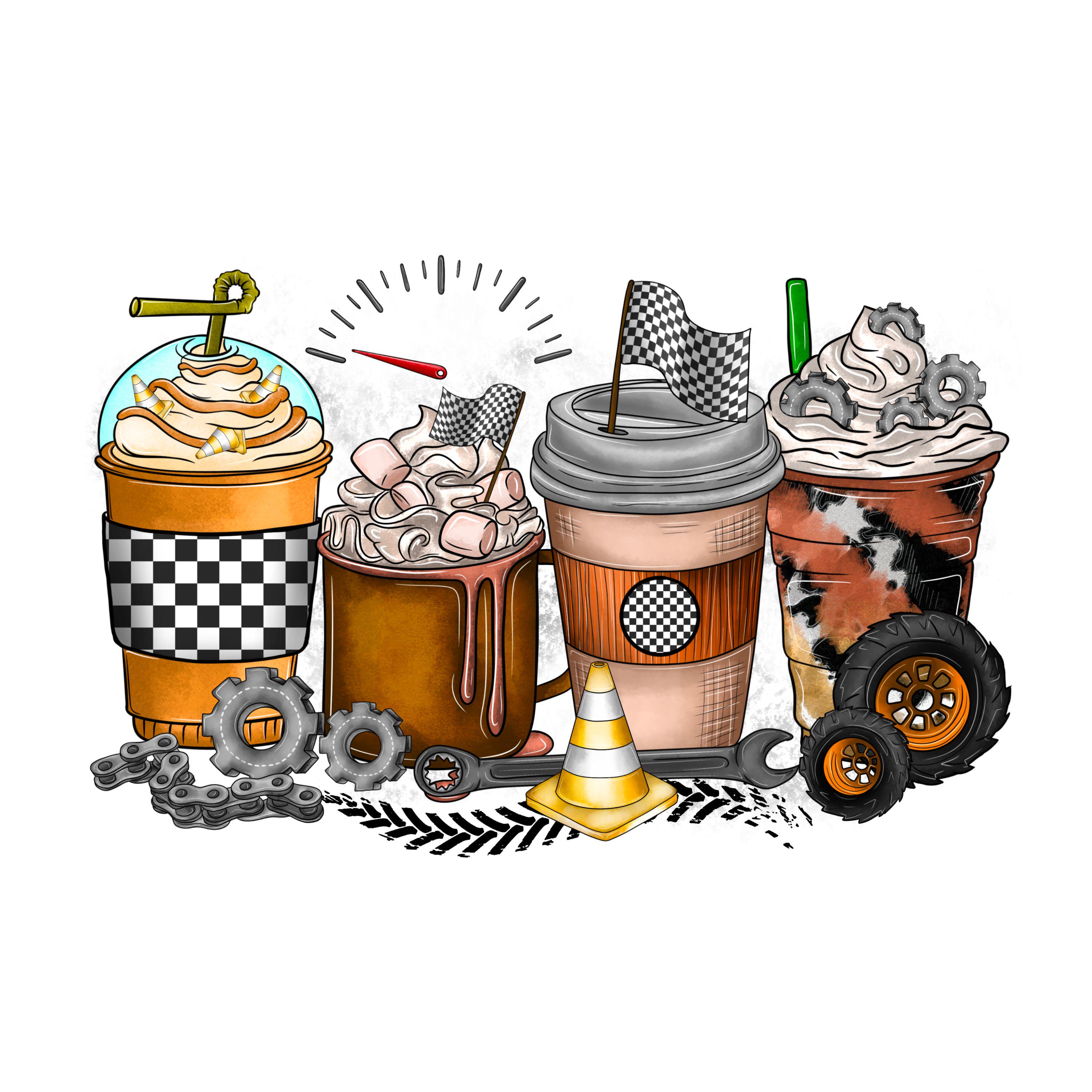 UV DTF Sticker Print Racing Coffee Dirt Racing Decal, Tumbler Decal ...