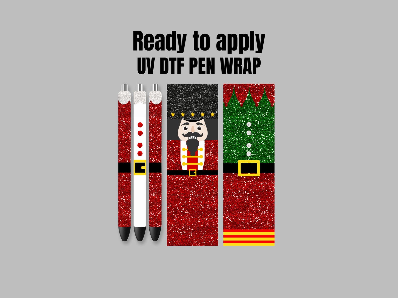 UV DTF Pen Wrap Ready to Apply Sticker Print. Full Color Christmas ...