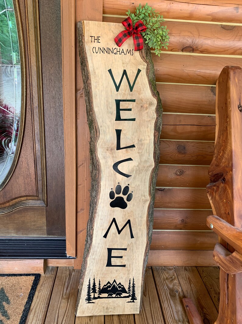 Personalized 5 Ft Maple Live Edge Welcome Porch Sign Etsy