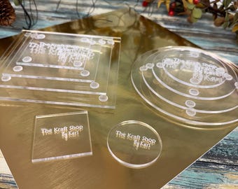 Circle or square Acrylic templates used for vinyl, quilting or woodworking. Crafter supply tool. DIY supply. Router templates. Ornament help