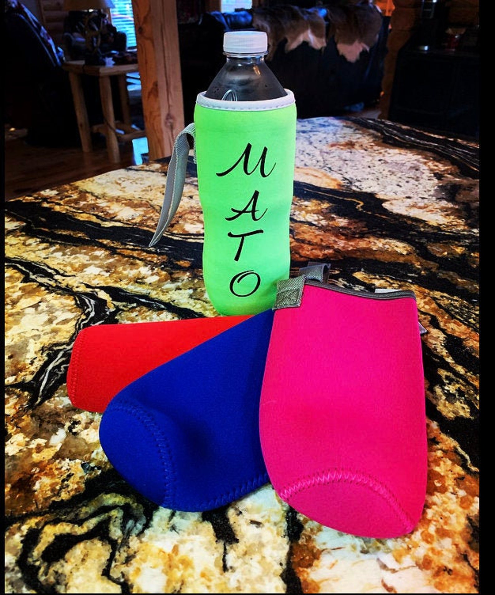 Personalized water bottle cooler/koozie/coozie in 4 colors Etsy