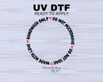 UV DTF Ready to apply Heart Care Circle Tumbler care 2 inch sticker decal, tumbler decal, permanent sticker. Care sticker for tumbler#10236
