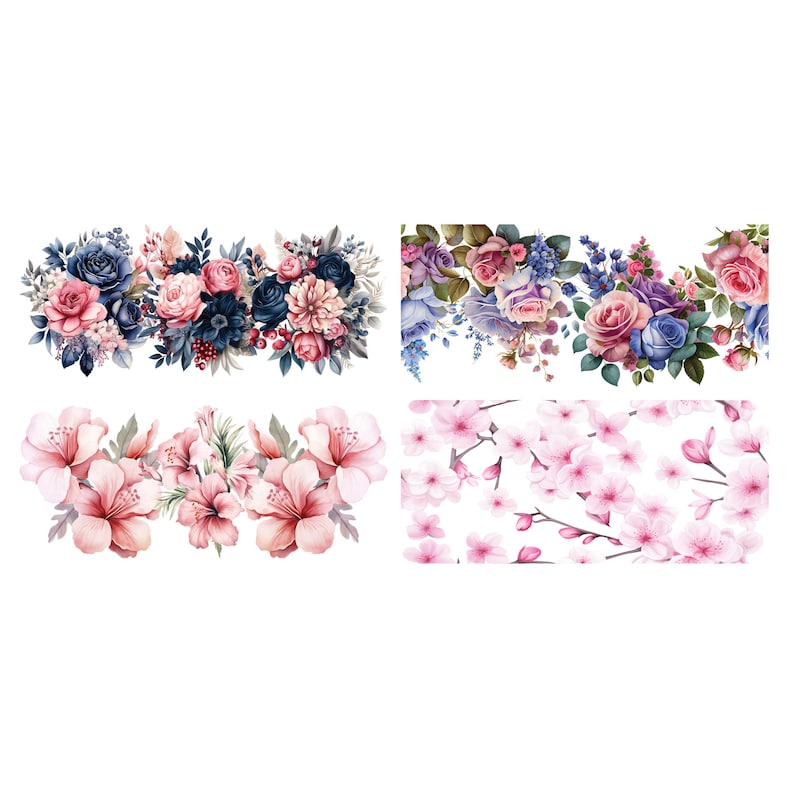 UV Dtf Sticker Print Flower Keychain Mini Wraps for Mini Tumbler ...