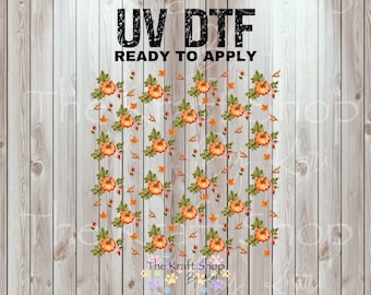 UV DTF Sticker print Pumpkin leaves Element sheet decal, tumbler decal, permanent sticker. Uv wrap for glass can tumbler. #7339