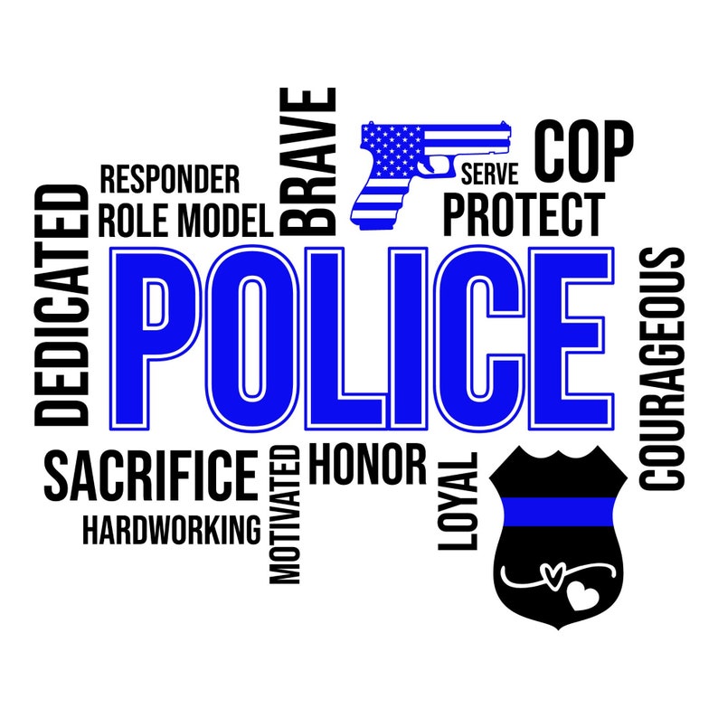 UV DTF Sticker Print. Police With Blue Wrap, Tumbler Decal. UV Wrap for ...