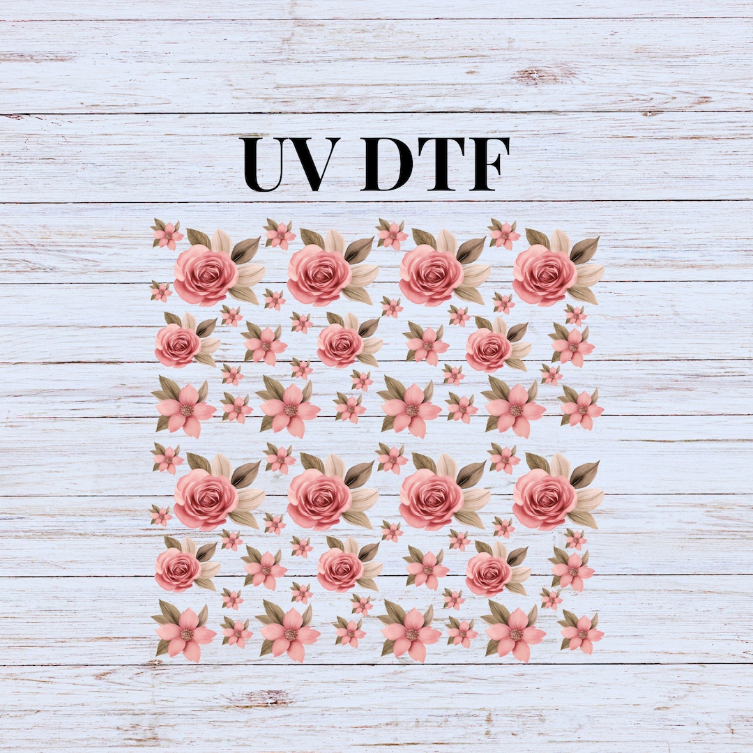 UV DTF Sticker Prints. Pink Flower Element Sheet Bundle Decal ...