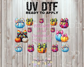 UV DTF Sticker print Blessed and Pumpkin Obsessed Element sheet decal, tumbler decal, permanent sticker #7432