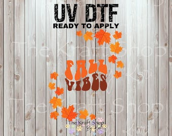 UV DTF Sticker print Fall Vibes Element sheet decal, tumbler decal, permanent sticker #7433