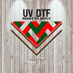 UV DTF Sticker print. Christmas Herringbone v split helper tumbler decal. Permanent sticker  #10313