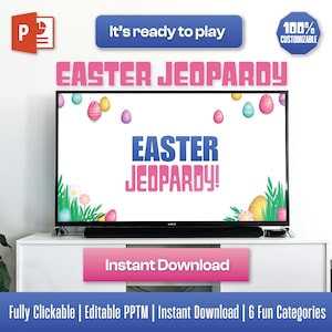 Easter Jeopardy Game PowerPoint | Easter Party Game | Classroom Easter Activity | Easter Trivia Game | Family Easter Game | Instant Download