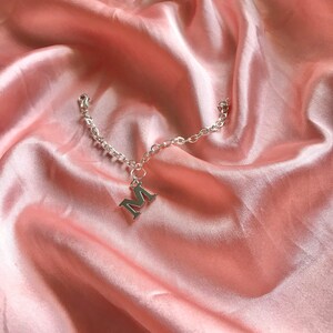 Tobillera ajustable, pulsera con inicial, tobillera con inicial personalizada de plata, tobillera con inicial A, tobillera con letra, regalo para ella, tobillera para mujer,