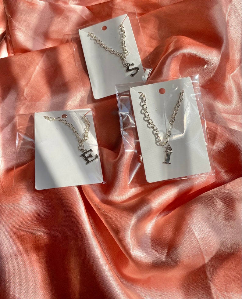 Verstelbare enkelband, zilveren aangepaste initiële enkelband, een eerste enkelband, letter enkelband, cadeau voor haar, enkelband voor vrouwen afbeelding 3