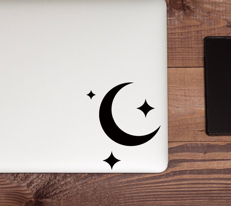 Moon and Stars Decal Car Decal Laptop Sticker Space Etsy