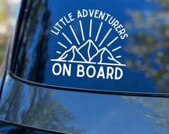 Little Adventurer on Board Decal, Car Decal, Baby Shower Gift, Travel Sticker, Outdoors Decal, Car Safety, Baby on Board, Hiking, New Parent