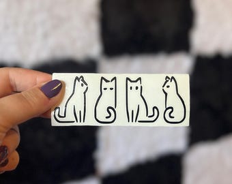 A Vinyl Decal With Some Very Small Cats, cat lover, car decal, minimalist sticker, laptop sticker, cat lady