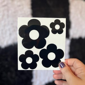 Daisy Decal, Car Decals, Laptop Stickers, Floral Water Bottle Decals, Hippy Flowers, Decor Decal, Decal Set, Groovy Flowers, Sticker Sheet