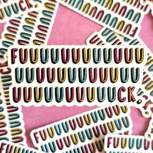 F*ck Sticker, Funny Sticker for Adults, Swearing Gift, Sarcastic Sticker, Snarky, Dark Humor, Laptop, Water Bottle, Water Resistant Sticker