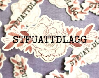 STFUATTDLAGG Sticker, Romance Book Sticker, Bookworm Gift, Booktok, Smut Sticker, IYKYK, EReader Accessories, Reader Gift, Waterproof Vinyl