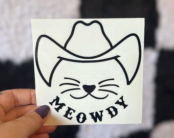 Sticker miaou, sticker voiture, autocollant pour ordinateur portable, sticker chat, vinyle autocollant mignon, autocollant pour pare-chocs drôle, cadeau pour amoureux des chats, sticker voiture, sticker chat, humour