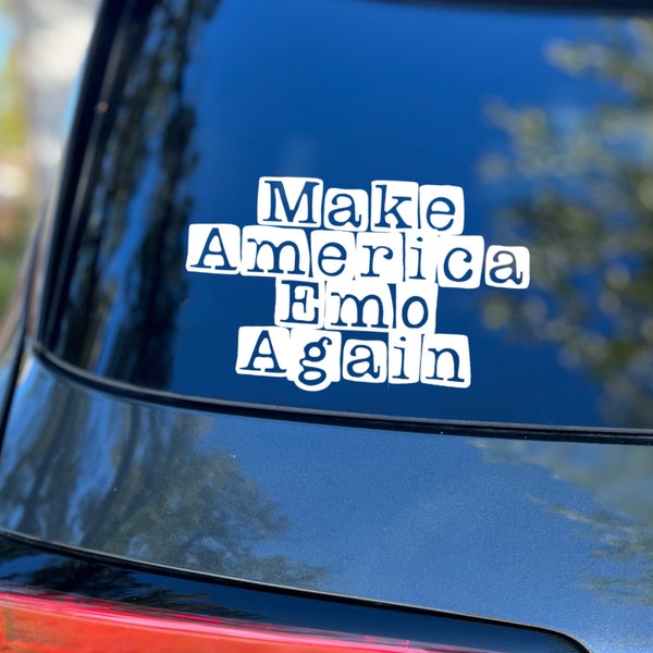 Make America Emo Again Decal, Car Decal, Laptop Sticker, Goth Gift, Alternative Sticker, Elder Emo Decal, Millennial Gift, Funny Bumper